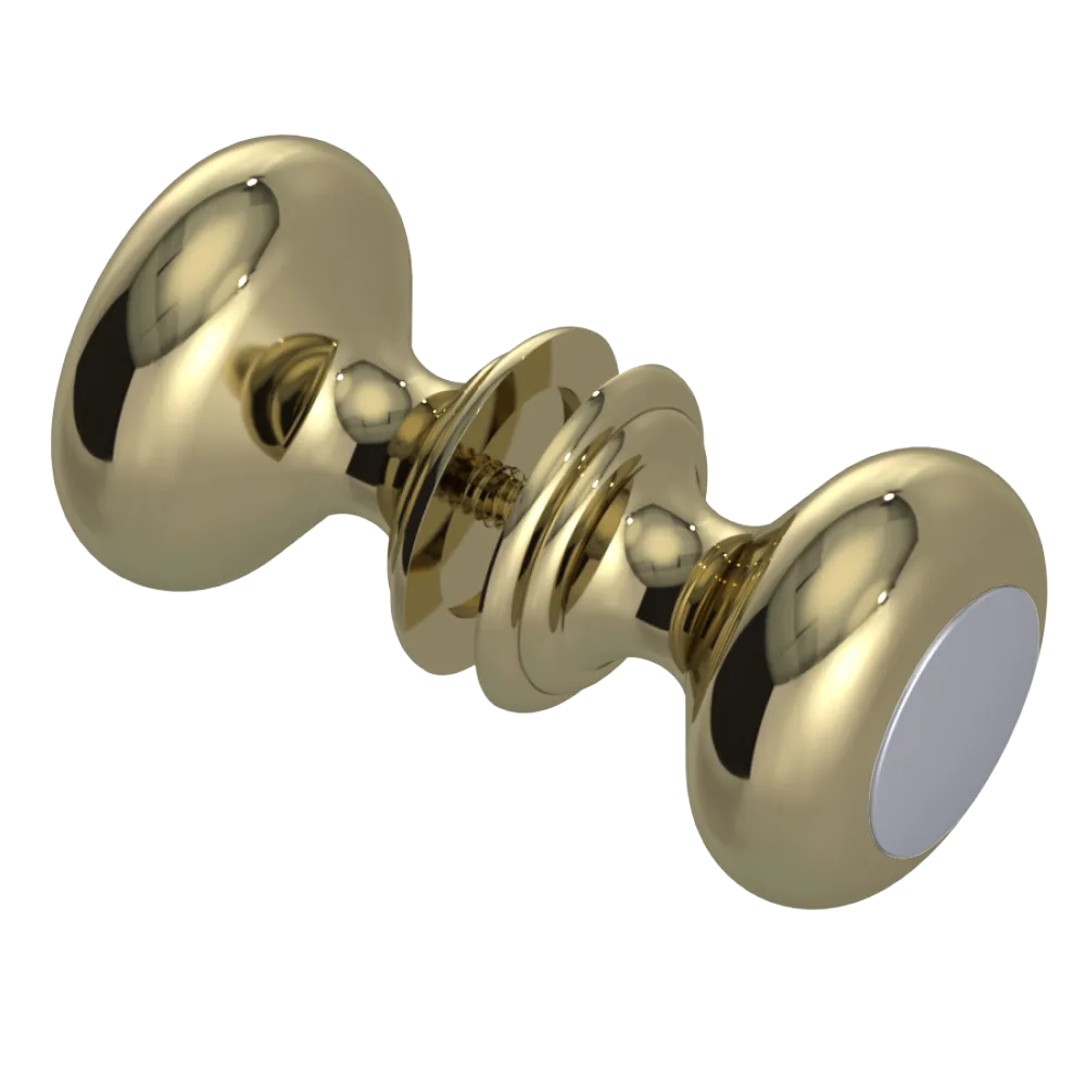 Rubinet Shower Door Knob (set) Natural Brass