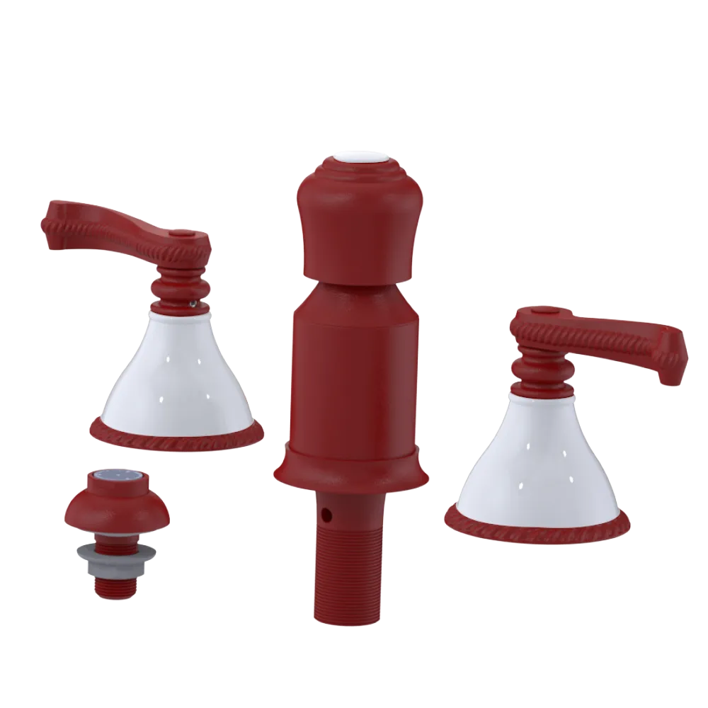 Rubinet Bidet Fitting with Spray, Diverter, and Vacum Breaker (Less Drain) Maroon
