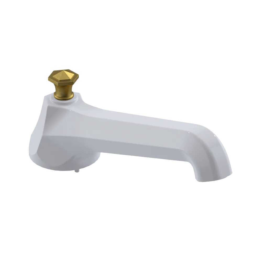 Rubinet Tub Filler Spout Deck Mount White