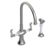 Rubinet Two Handle Single Hole Kitchen Set with Hand Spray Satin Nickel