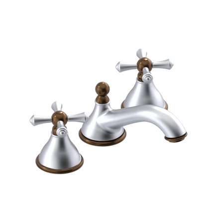 Rubinet Widespread Lav. Set. (less drain) Satin Chrome