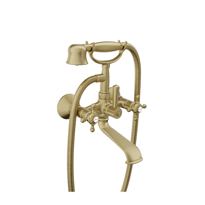 Baril Wall-mounted tub faucet with hand shower