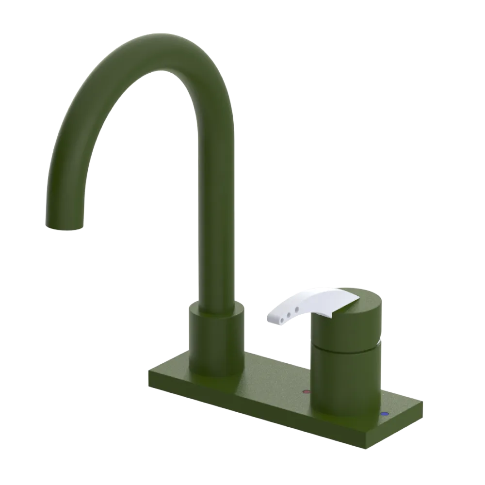 Rubinet 4" Centre Single Control Lav. Set. (less drain) Green Envy