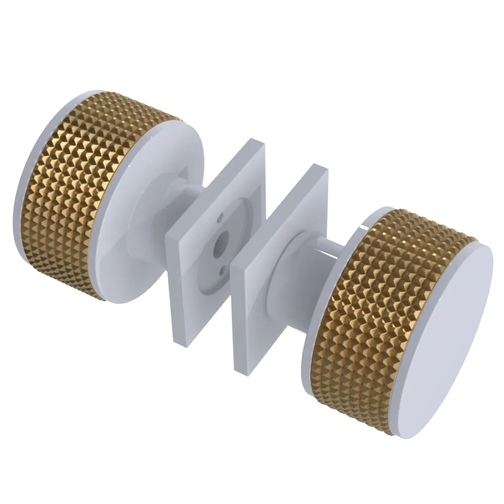 Rubinet Shower Door Knob (set) White