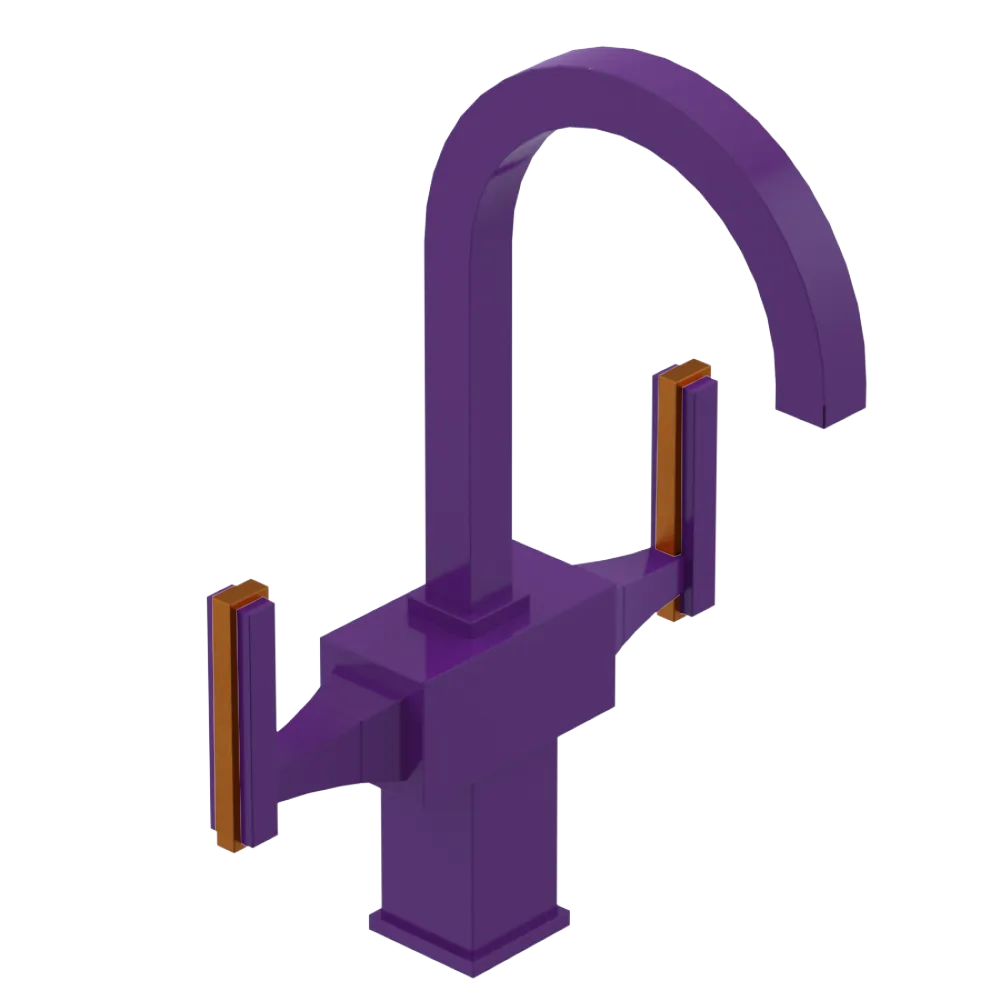 Rubinet Single Hole Dual Handle Lav. Set. (less drain) Purple Haze