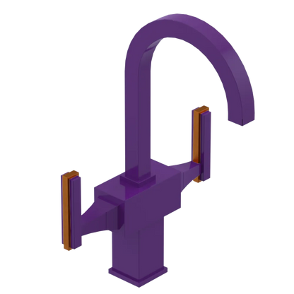 Rubinet Single Hole Dual Handle Lav. Set. (less drain) Purple Haze