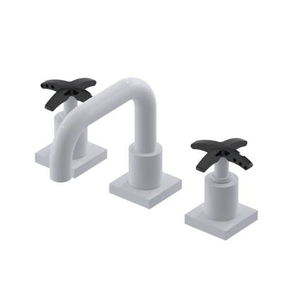 Rubinet Widespread Lav. Set. with Genesis spout (less drain) White