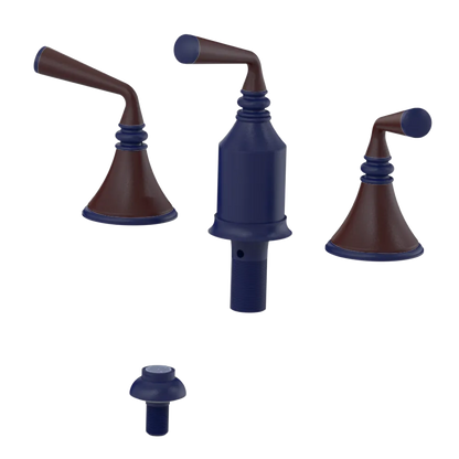 Rubinet Bidet Fitting with Spray, Diverter, and Vacum Breaker (Less Drain) Midnight Blue