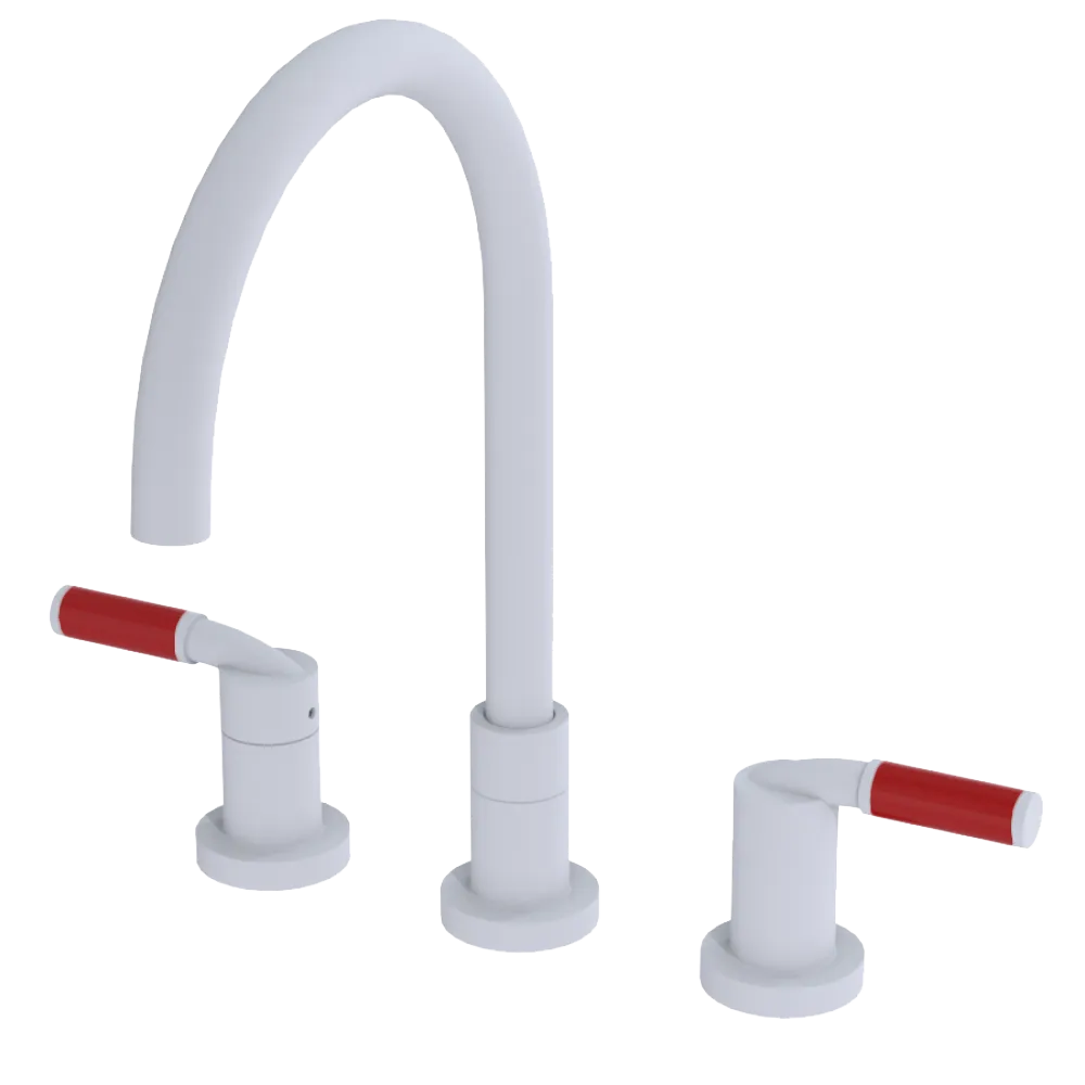 Rubinet Widespread Kitchen Set Matt White