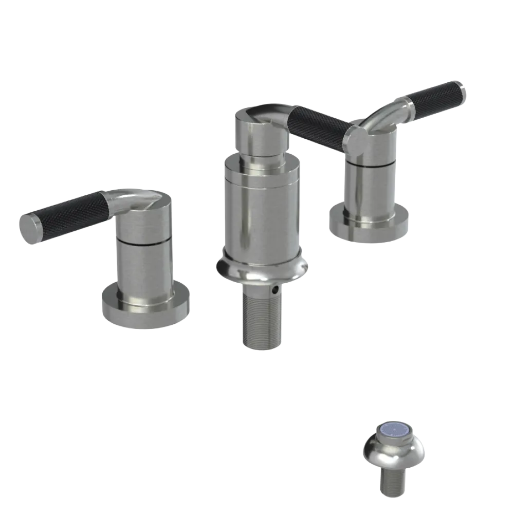 Rubinet Bidet Fitting with Spray, Diverter, and Vacum Breaker (Less Drain) Satin Nickel