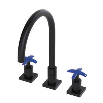 Rubinet Widespread Kitchen Set Matt Black