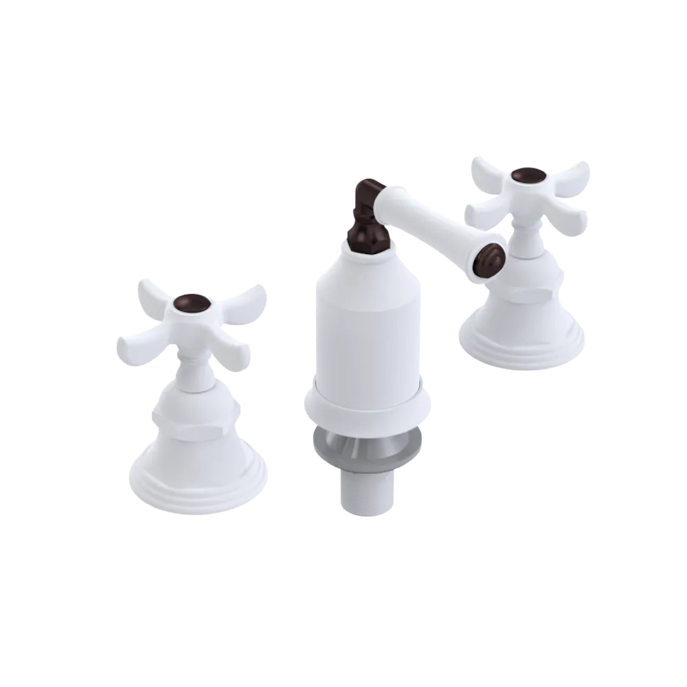 Rubinet Bidet Fitting with Spray, Diverter, and Vacum Breaker (Less Drain) Matt White