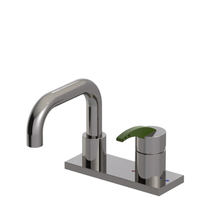 Rubinet 4" Centre Single Control Lav. Set. with Genesis spout (less drain) Polished Nickel
