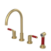 Rubinet Widespread Kitchen Set with Hand Spray Satin Gold
