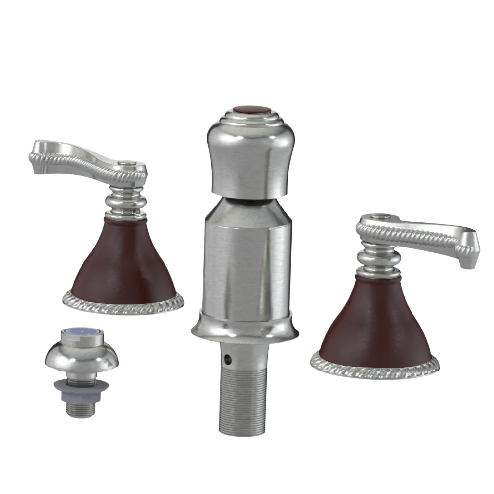 Rubinet Bidet Fitting with Spray, Diverter, and Vacum Breaker (Less Drain) Satin Nickel