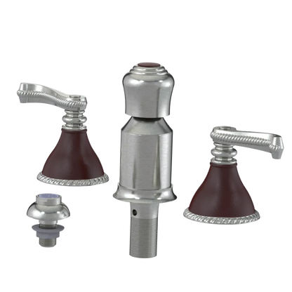 Rubinet Bidet Fitting with Spray, Diverter, and Vacum Breaker (Less Drain) Satin Nickel