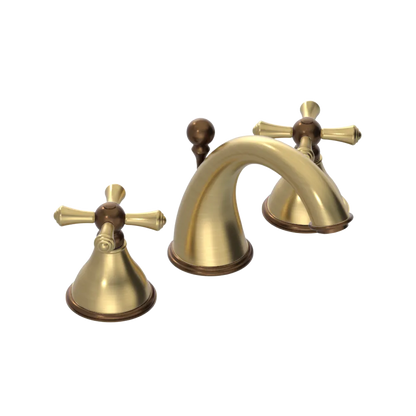 Rubinet Widespread Lav. Set. (less drain) Satin Brass