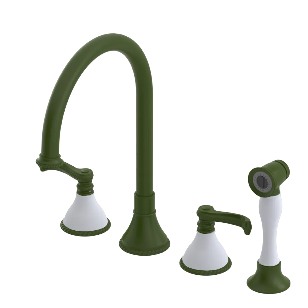 Rubinet Widespread Kitchen Set with Hand Spray Green Envy