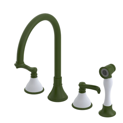 Rubinet Widespread Kitchen Set with Hand Spray Green Envy