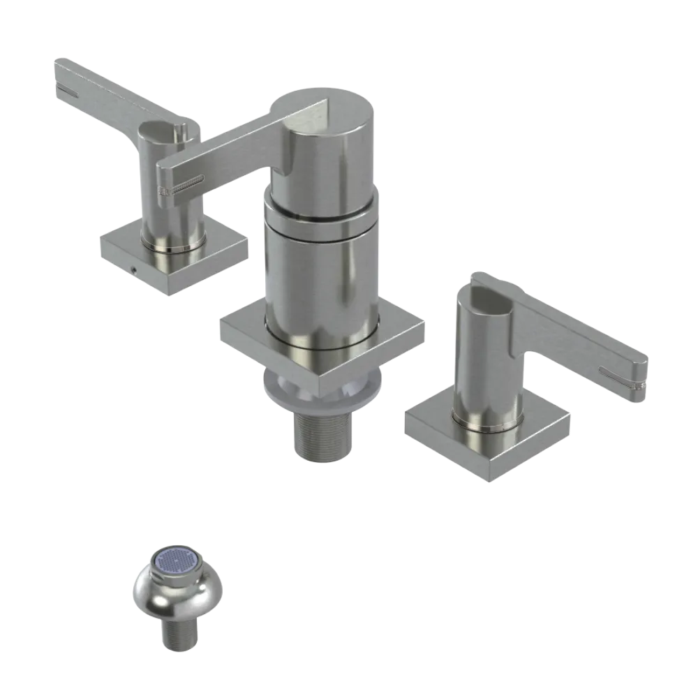 Rubinet Bidet Fitting with Spray, Diverter, and Vacum Breaker (Less Drain) Satin Nickel
