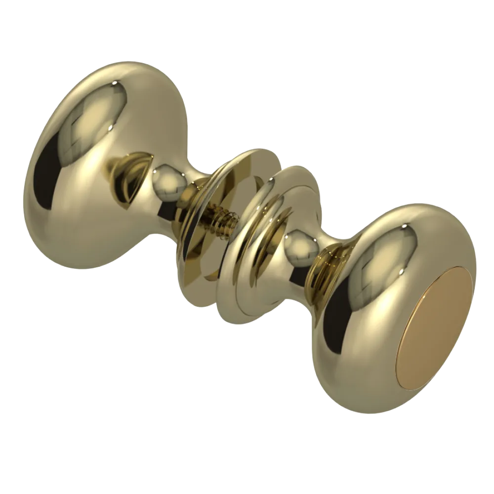Rubinet Shower Door Knob (set) Natural Brass