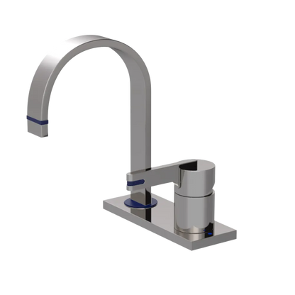 Rubinet 4" Centre Single Control Lav. Set (less drain) Polished Nickel