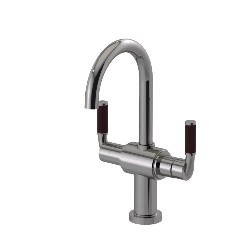 Rubinet Single Hole Dual Handle Lav. Set. (less drain) Polished Nickel