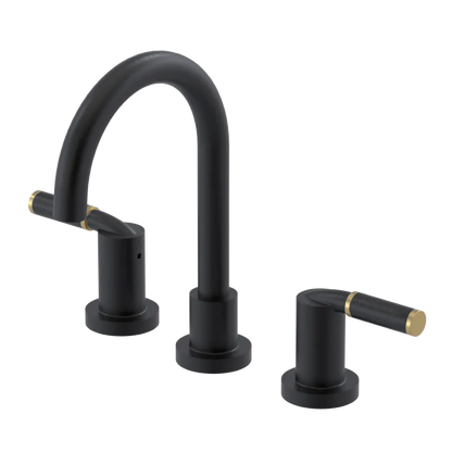 Rubinet Widespread Lav set (less drain) Matt Black