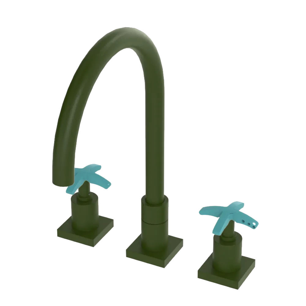Rubinet Widespread Kitchen Set Green Envy
