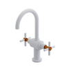 Rubinet Single Hole Dual Handle Lav. Set with LaSalle Spout (less drain) Matt White