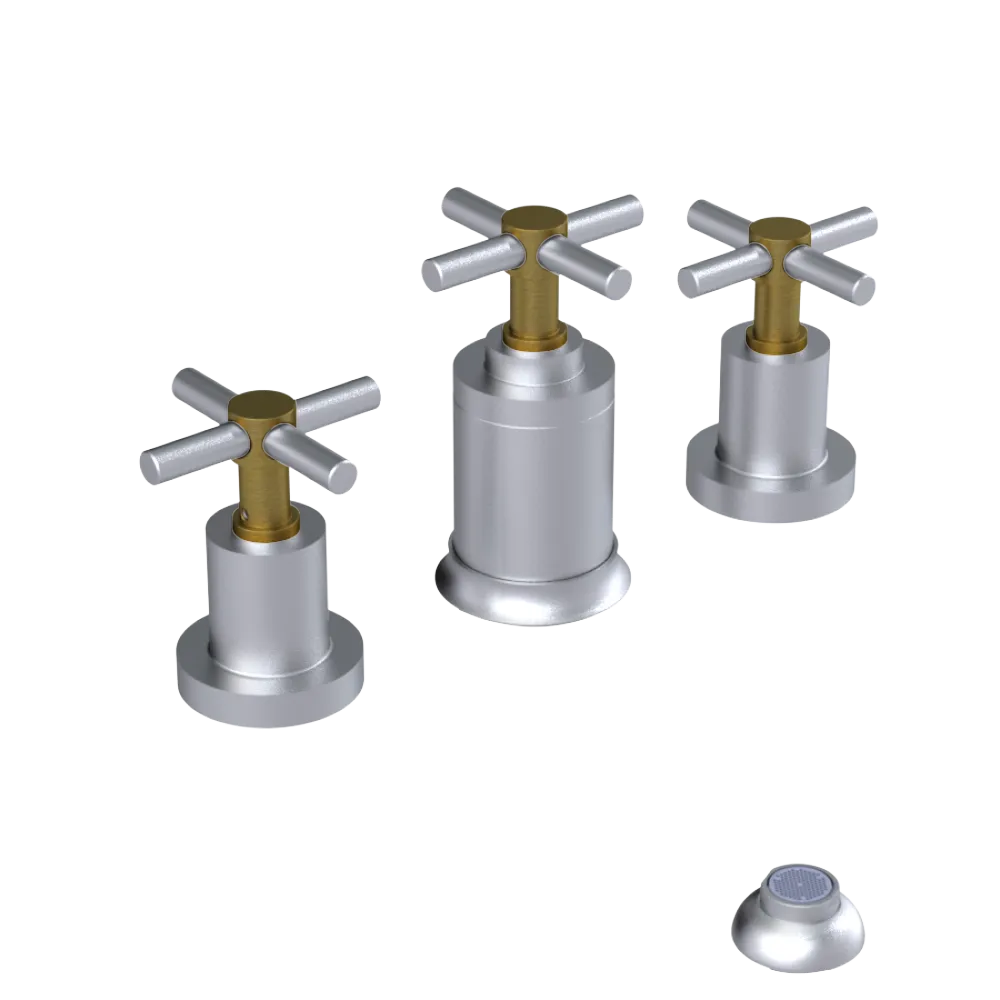 Rubinet Bidet Fitting with Spray, Diverter, and Vacuum Breaker (less drain) Satin Chrome