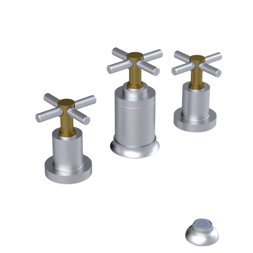 Rubinet Bidet Fitting with Spray, Diverter, and Vacuum Breaker (less drain) Satin Chrome