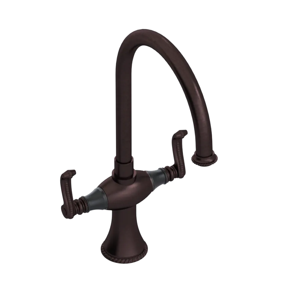 Rubinet Two Handle Single Hole Kitchen Set Tuscan Brass