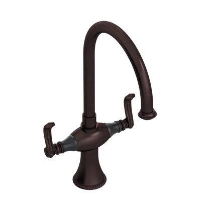 Rubinet Two Handle Single Hole Kitchen Set Tuscan Brass