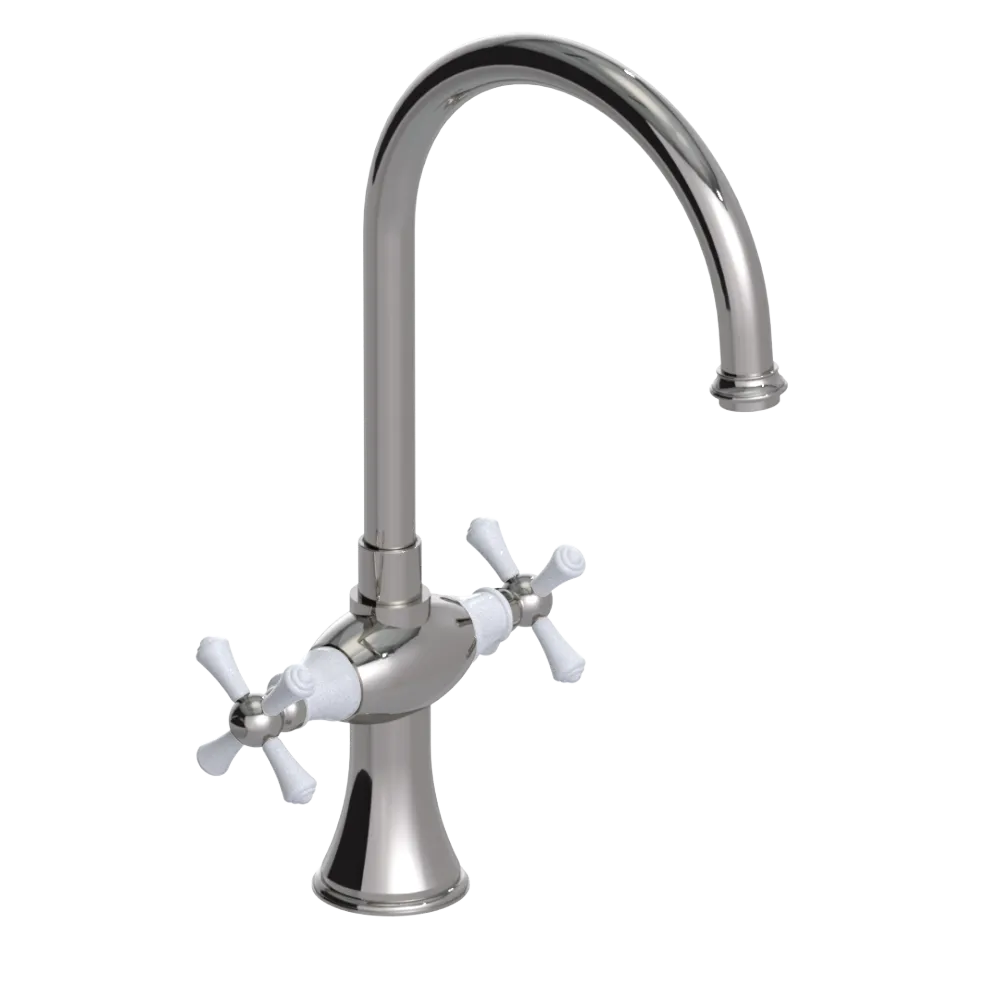 Rubinet Two Handle Single Hole Kitchen Set Polished Nickel
