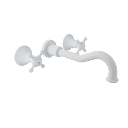 Baril Two handles wall-mounted lavatory faucet, drain not included