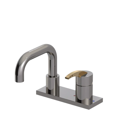Rubinet 4" Centre Single Control Lav. Set. with Genesis spout (less drain) Polished Nickel