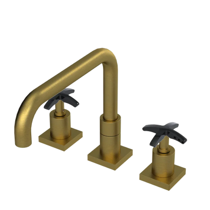 Rubinet Widespread Kitchen Set with Genesis Spout Antique Brass Matt