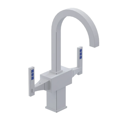 Rubinet Single Hole Dual Handle Lav. Set. (less drain) Matt White