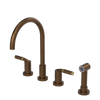 Rubinet Widespread Kitchen Set with Hand Spray Tuscan Brass