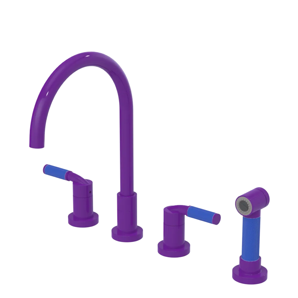 Rubinet Widespread Kitchen Set with Hand Spray Purple Haze