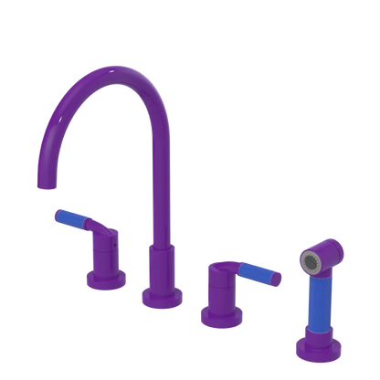 Rubinet Widespread Kitchen Set with Hand Spray Purple Haze