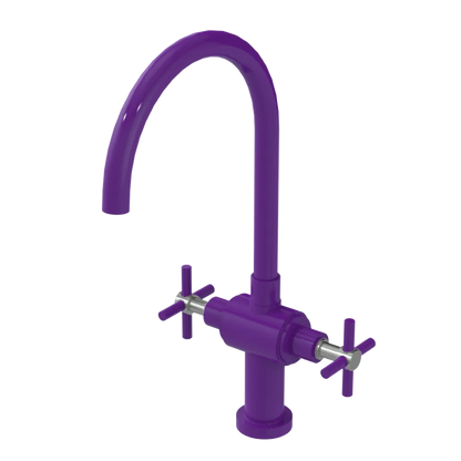 Rubinet Two Handle Single Hole Kitchen Set with LaSalle Spout Purple Haze