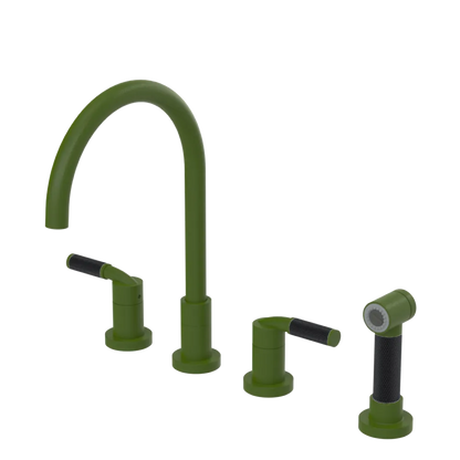Rubinet Widespread Kitchen Set with Hand Spray Green Envy
