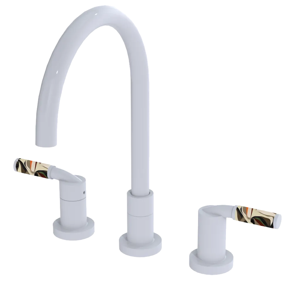 Rubinet Widespread Kitchen Set White