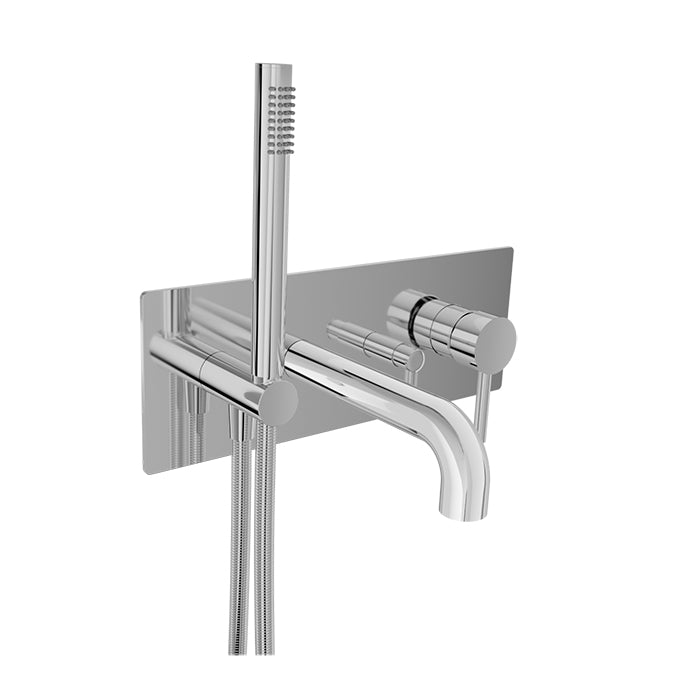 Baril Wall-mounted tub faucet with hand shower