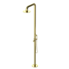 Rubinet Pressure Balance Outdoor Shower with Hand Held Shower & 10" Shower Head - 304 Stainless Steel Bright Brass