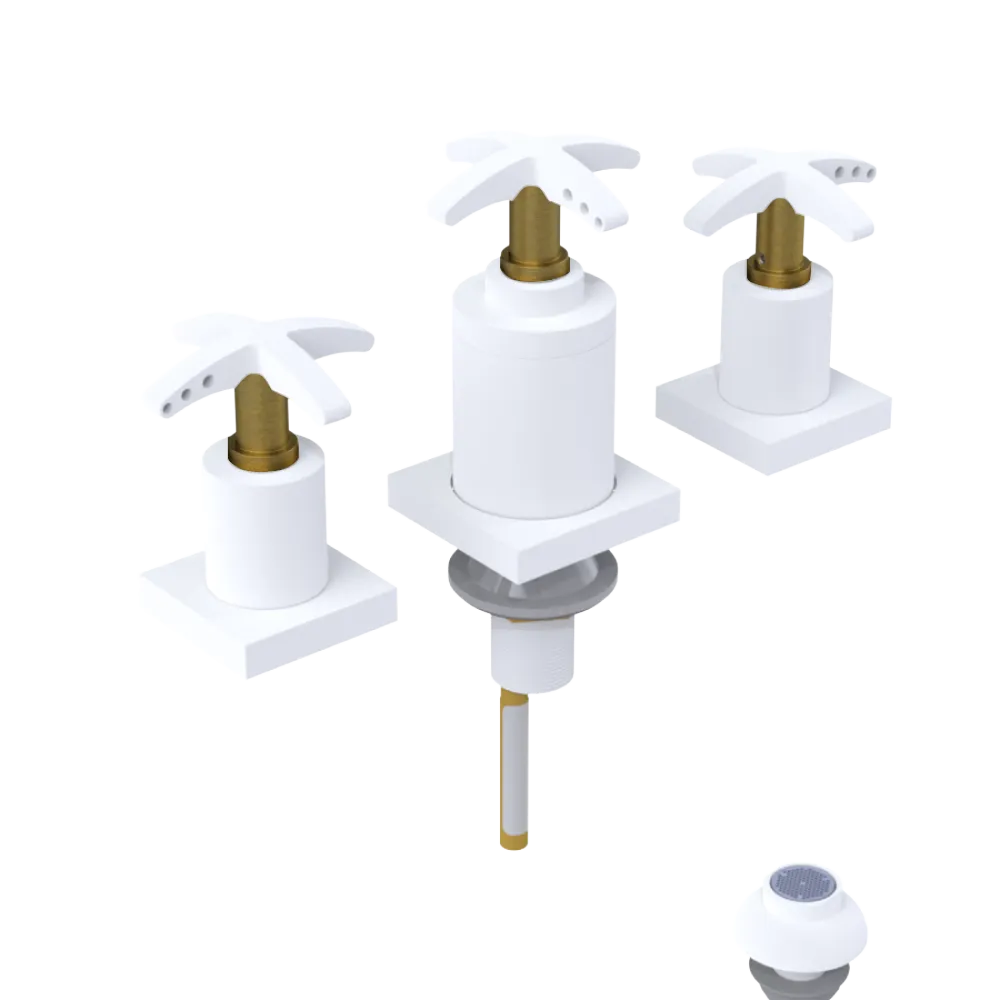 Rubinet Bidet Fitting with Spray, Diverter, and Vacuum Breaker (less drain) Matt White