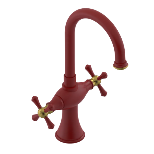 Rubinet Single Hole Dual Handle Lav. Set. (less drain) Maroon