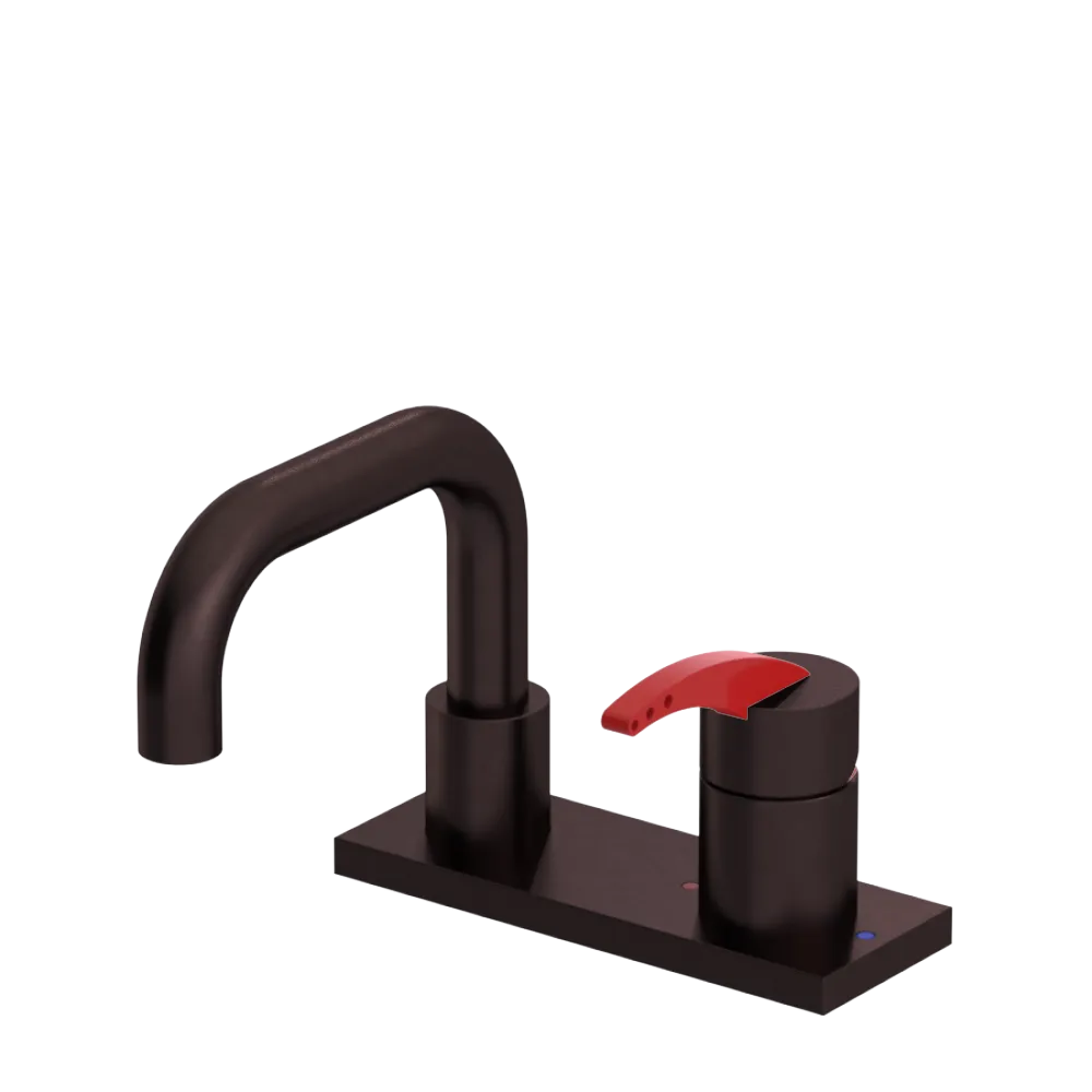 Rubinet 4" Centre Single Control Lav. Set. with Genesis spout (less drain) Oil Rubbed Bronze